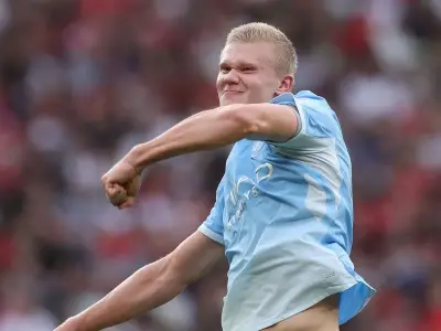 Haaland fires 10-man Man City to controversial derby win over Man Utd