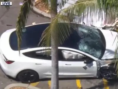One dead after Tesla hits pedestrians in LA car park