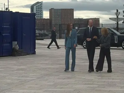 William and Kate in Blue at Everton Stadium for Suicide Prevention Day