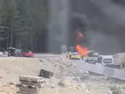 A9 crash fireball closes road as two cars burst into flames