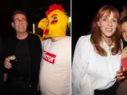 Andy Burnham enjoys Guinness with Mirror Chicken at Labour party