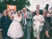 Bride and groom swap reception for Courteeners gig at Wythenshawe Park
