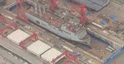 China's 669ft uncrewed submarine mothership spotted in Shanghai