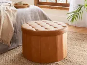 Dunelm's 'fabulous' faux leather ottoman slashed from £40 to £20