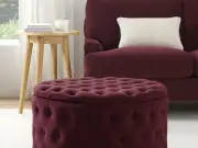 Dusk storage pouffe in berry reduced to £118 doubles as chair