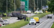 Edinburgh A8 crash: Driver dies after cars on roofs near airport