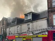 Fire erupts on Glasgow's Springburn Way as crews tackle blaze