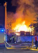 Fire tears through community garden in Hackney, east London