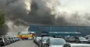 Firefighters battle large blaze at Bruntingthorpe Airfield