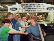 Ford Halewood workers celebrate 250 millionth vehicle in 1996