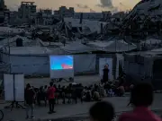 Gaza children watch Lion King amid rubble in heartbreaking scenes