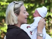 Kelsey Parker introduces baby River to the world on family day out