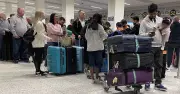 Manchester Airport flights delayed after hole in runway