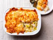Mary Berry's chicken and bacon pie recipe with puff pastry lattice