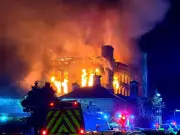 Massive fire grips Yorkshire textile mill as crews battle blaze