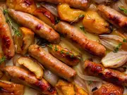 Oven baking beats frying for juicy, crispy sausages