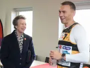 Princess Anne jokes she'll 'stick to horses' as she cheers on Kevin Sinfield