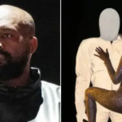 Bianca Censori straddles Kanye West in bizarre matching outfits