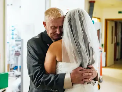 Bride Visits Dad in Hospital in Her Wedding Dress After He Falls Ill