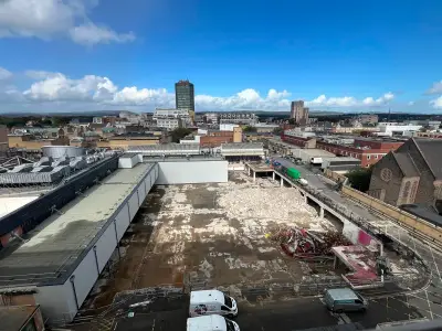 Cardiff's former Debenhams site remains a building site in October 2026