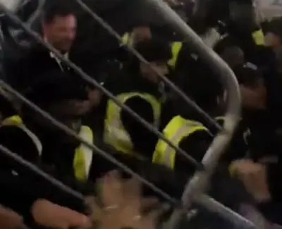 Fans clash with security outside Ballon d'Or ceremony in London