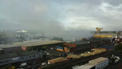 Fire crews still battling Glasgow scrapyard blaze two days on