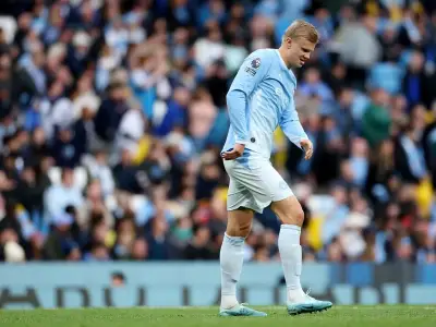 Haaland limps off after brace in Man City win over Ipswich