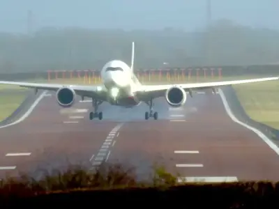 Jet2 plane veers off Birmingham runway in Storm Boelo winds