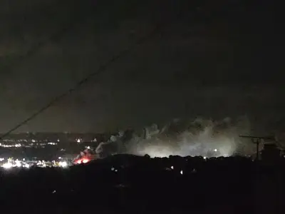 Large fire in Wrexham village as crews urge public to keep away