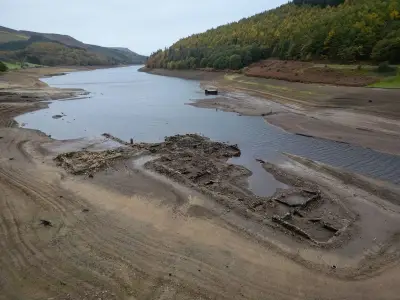 Lost Derbyshire villages emerge from Ladybower Reservoir after drought