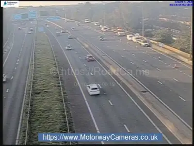 M62 car fire closes two lanes near Eccles Interchange