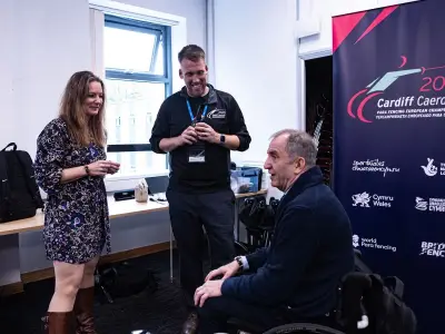 Olympic and Paralympic trailblazer backs British fencing stars in Cardiff