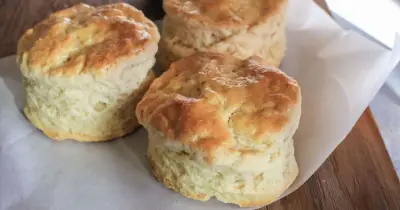 Scones rise taller if you avoid twisting the cutter before baking