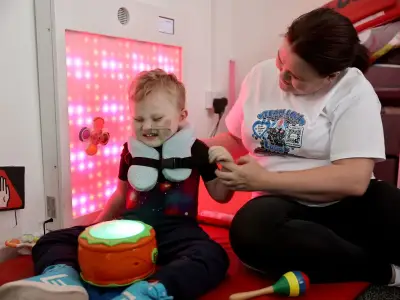 Toddler with rare condition walks for first time in UK trial