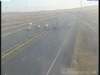 Woman seriously hurt in M62 crash as man arrested