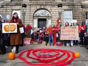 Halloween protest at Bute House over 'scary' fossil fuels