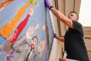 Hockney tapestry installed at Guildhall Art Gallery
