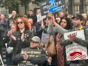 Hundreds rally against 'staggering' AI data centre plan on Welsh coast