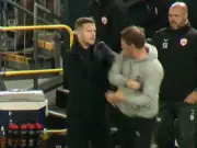 Jack Wilshere pushes Barnsley boss Daniel Stendel after Luton win