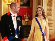 Kate Middleton dazzles in tiara at Windsor state banquet for Sultan of Oman