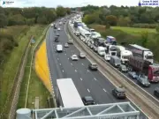M6 northbound remains closed after van and lorry crash fire