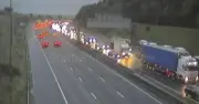 M62 closed near Huddersfield after multiple-vehicle crash injures five