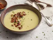 Mary Berry's creamy leek and potato soup is perfect for autumn comfort