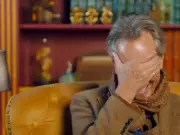 Richard E Grant's Traitor blunder leaves him with head in hands