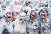 St Andrews Students Join Traditional Raisin Monday Foam Fight